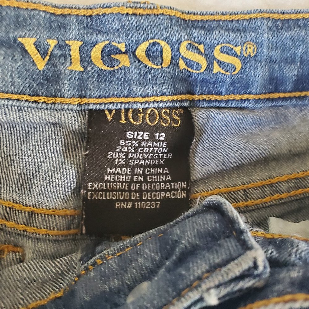VIGOSS and THE CHILDREN PLACE JEAN SHORTS and FLORAL PEASANT TOP BUNDLE - Picture 4 of 7